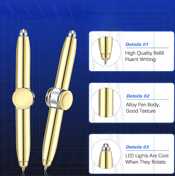 Stylo rotatif à LED pour soulager l'anxiété
