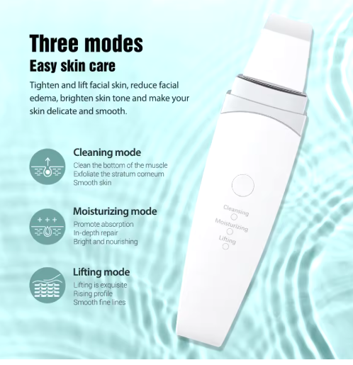 Ultrasonic exfoliator for deep cleansing and blackhead removal