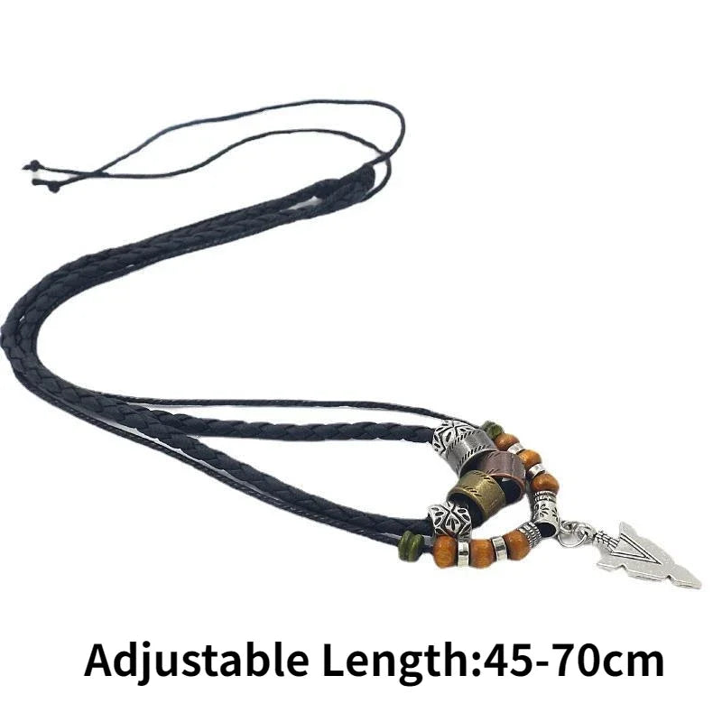 Collier tribal en similicuir 